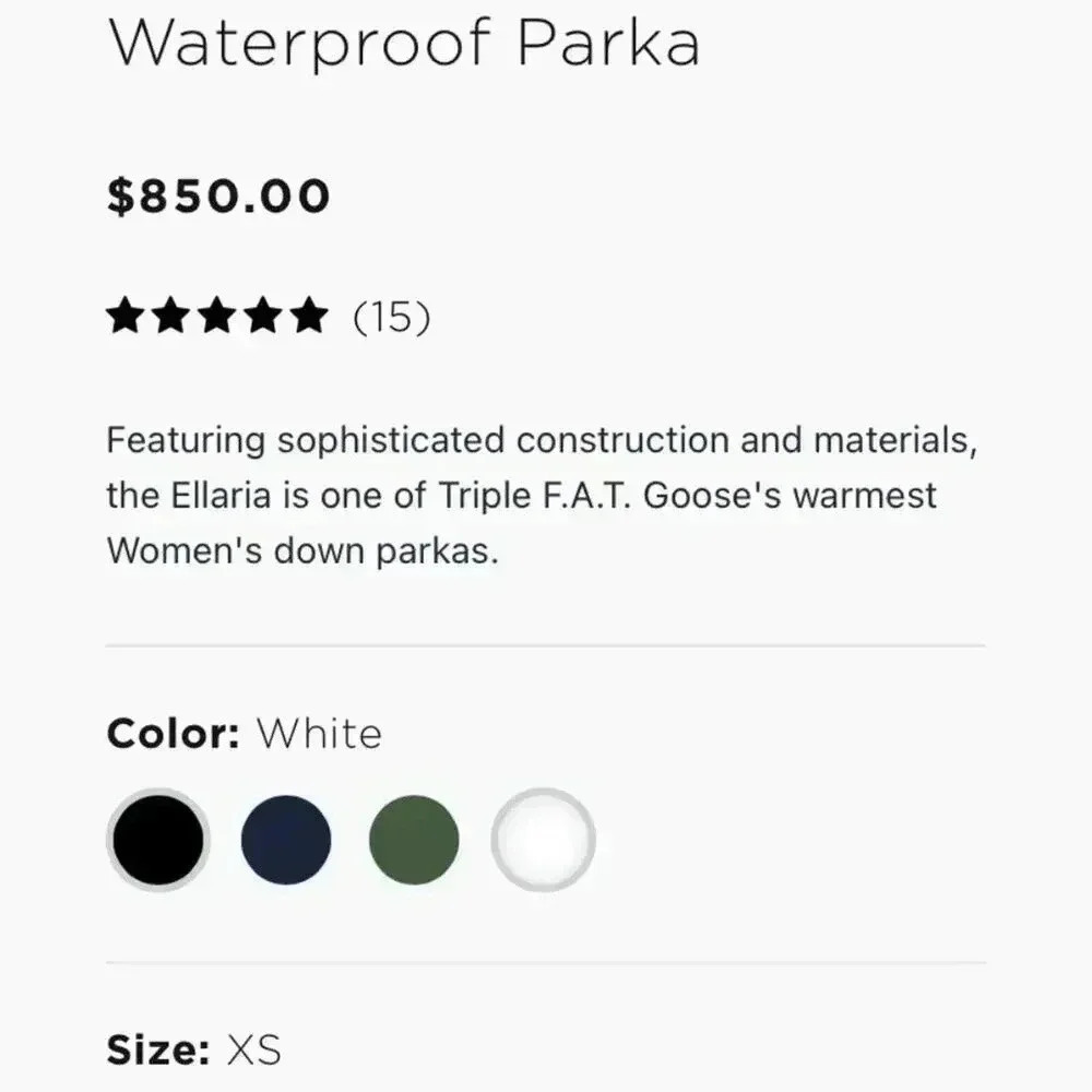 Triple FAT Goose Ellaria Waterproof Parka (White) - Picture 2 of 7